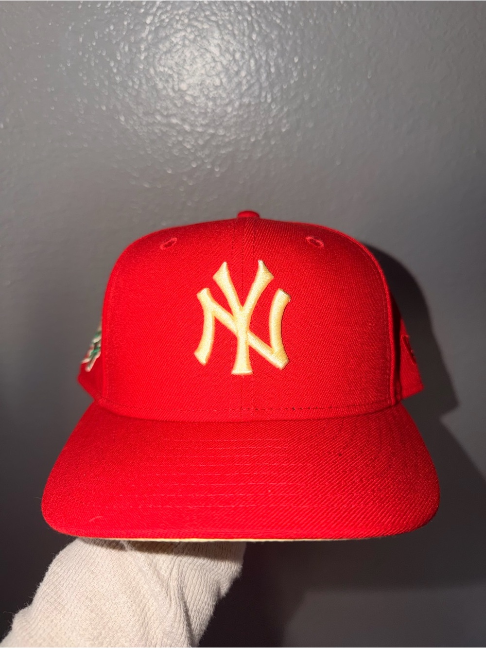 New Era Red Baseball Cap with Yellow NY Logo